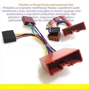 Mazda Audio/Navigacija ISO kabelski adapter – model MZD-01, materijal: bakar premazan cinkom, težina 0.05 kg, marka Evoresn/Yisen, kompatibilno s Mazda