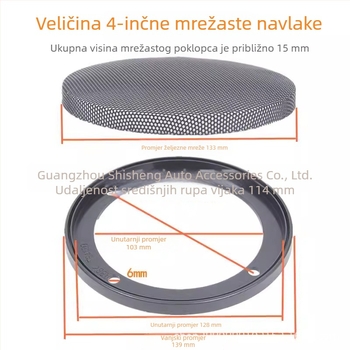 Mrežica zaštitna za auto zvučnike, 4, 5 i 6,5 inča — univerzalni poklopac zvučnika
