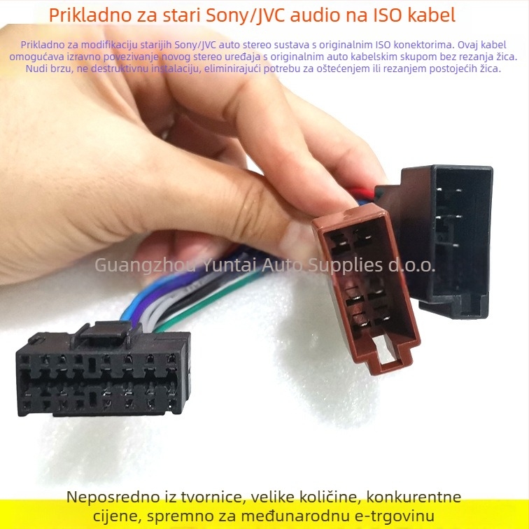Kabl povez za auto audio JVC-01 ISO, tinom prekriven bakar, 0,06 kg, Evoresn/Yisen