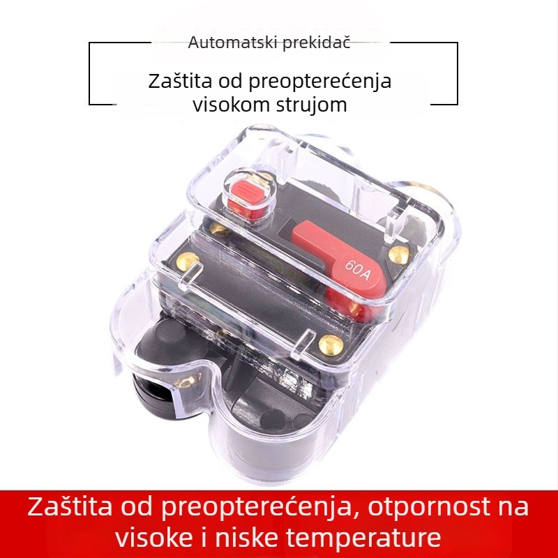 Automatski prekidač strujnog kruga s držačem osigurača za audio sustave automobila, kamp-prikolice i jahte – zaštita od preopterećenja i kratkog spoja