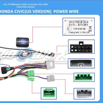 Žični sustav za navigaciju autom Android s velikim zaslonom — 12V napajanje, plastika + metal, za Honda Civic 2003 US verzija