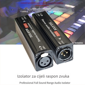 Izolator zvuka za računalni mikser, eliminator šuma, pozlaćeni bakar, model XLR-2, težina 0,03 kg