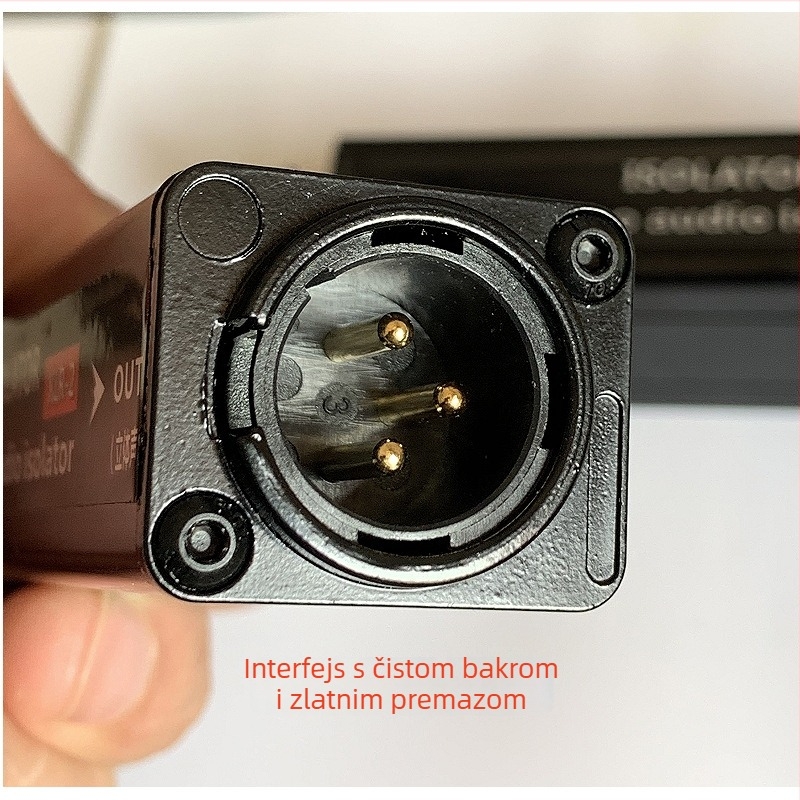 Izolator zvuka za računalni mikser, eliminator šuma, pozlaćeni bakar, model XLR-2, težina 0,03 kg