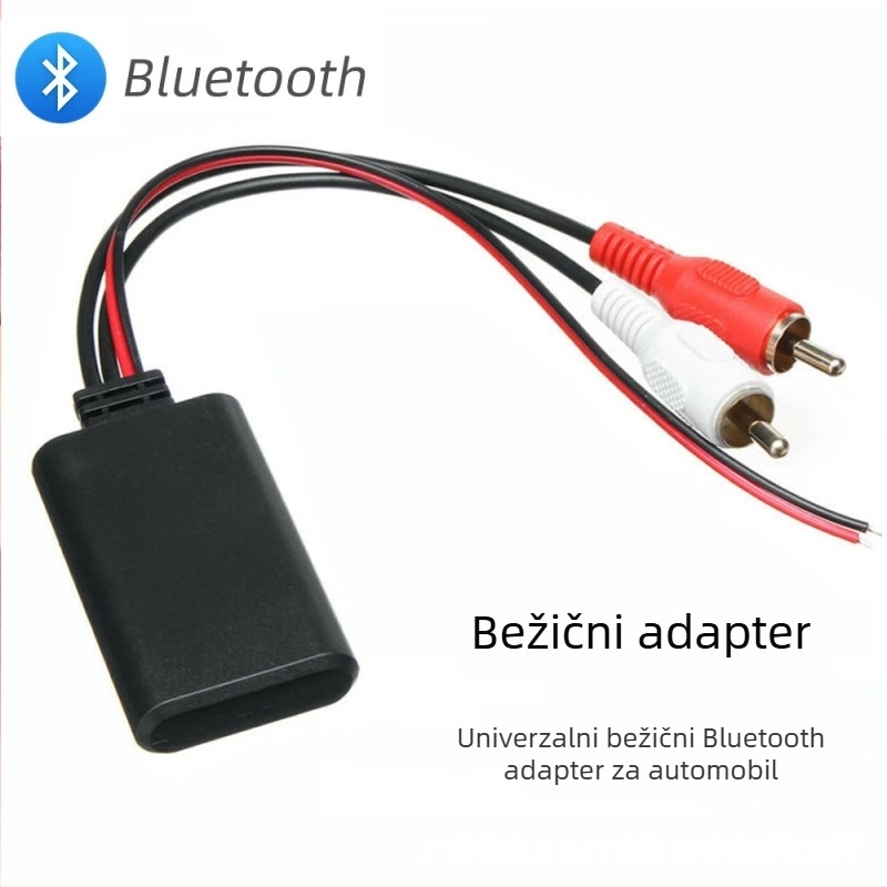 Automobilski Bluetooth glazbeni kabel, univerzalni tip, 2 RCA muški priključci, Bluetooth RCA audio kabel, AUX kabel