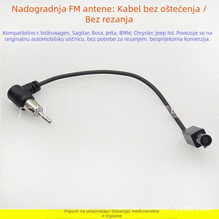 FM antena adapter kabel za VW/Skoda/BMW/Chrysler/Jeep – VW-FMM50, bakar, dodatak za audio-modifikaciju