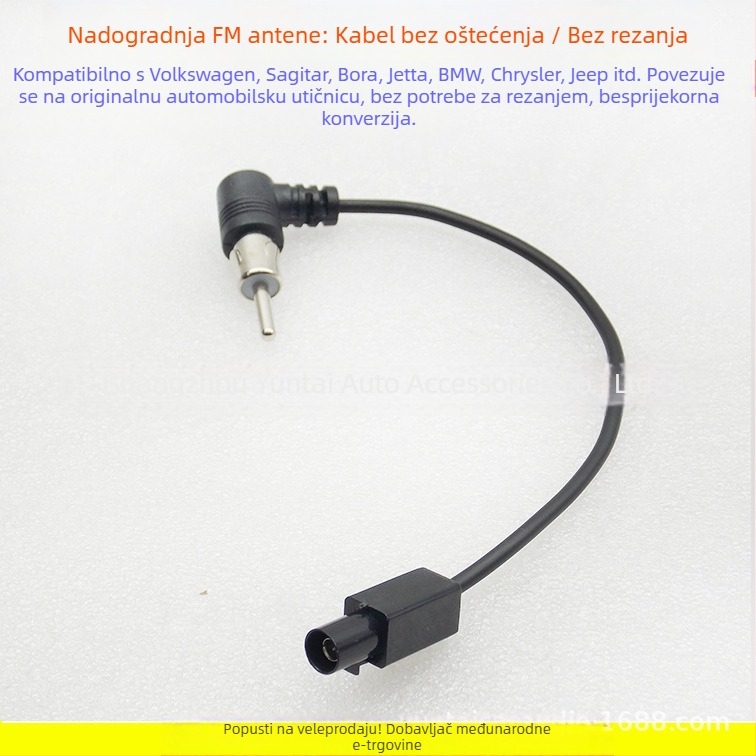 FM antena adapter kabel za VW/Skoda/BMW/Chrysler/Jeep – VW-FMM50, bakar, dodatak za audio-modifikaciju