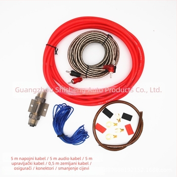 Mat završni automobilni kabel za napajanje za subwoofer pojačalo, mat završna obrada, 8GA, s osiguračem, težina 0,5 kg