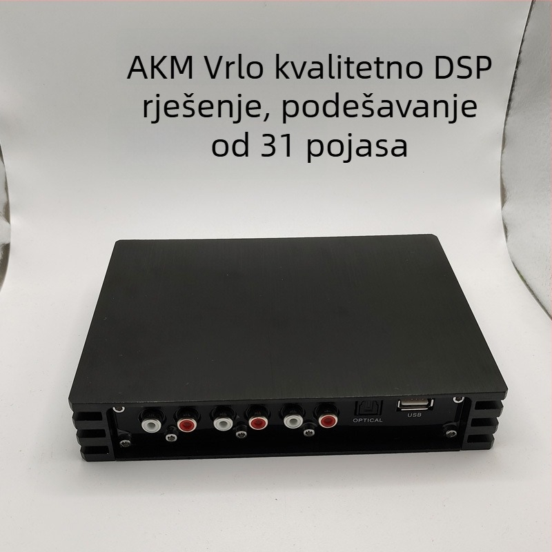 DSP automobilski pojačalo, 4x75W, 12V napajanje, 10-kanalni DSP audio procesor, 31-pasovni EQ