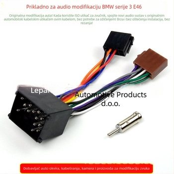 Kablni adaptér za CD player u automobilu – kompatibilan s VW, BMW E46, Mini i Land Rover, ISO europski standard