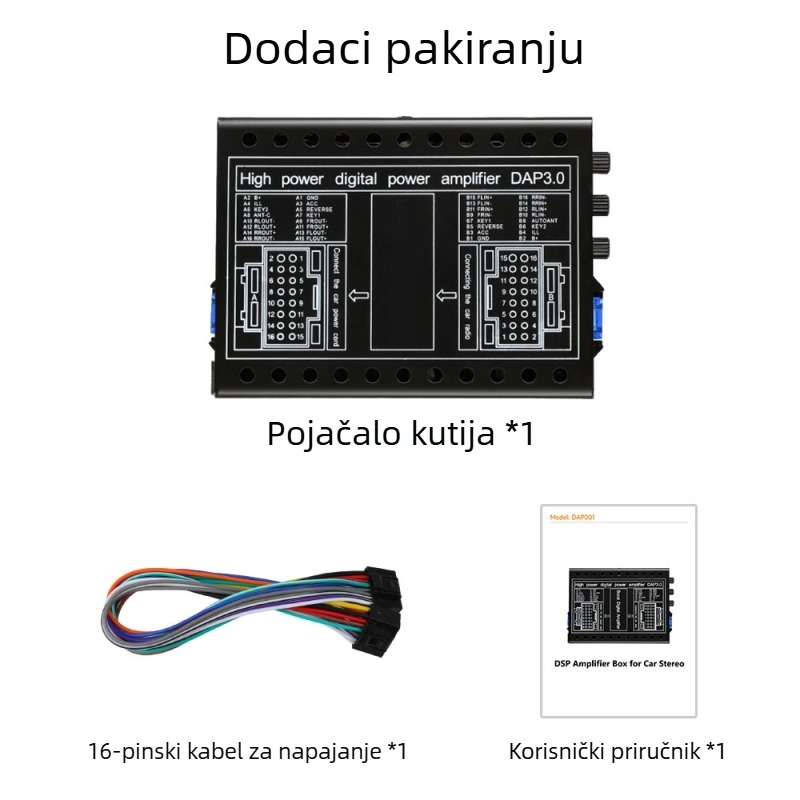 Univerzalni DSP vanjski digitalni pojačivač za auto audio sustav s Android navigacijom velikog zaslona