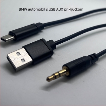 BMW automobilski USB-C kabel za napajanje i zvuk za iPhone 15 s Type-C utikačem
