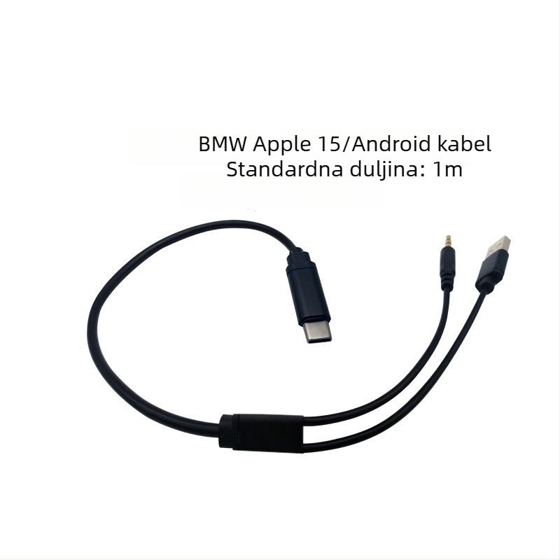 BMW automobilski USB-C kabel za napajanje i zvuk za iPhone 15 s Type-C utikačem