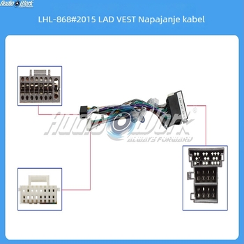 Napajanje za Android navigaciju u automobilu s velikim zaslonom za Lada Vesta 2015 — plast + metal, 12V