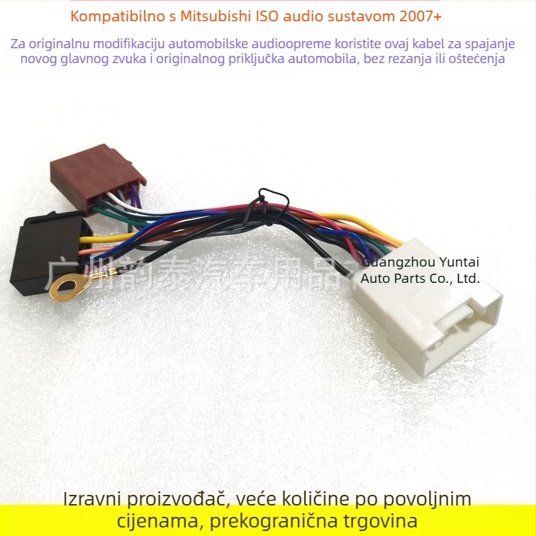 Auto kabelski harness za audio ISO eurostandard Mitsubishi Outlander, model CLR-01, bakar prekriven tinom, 0,05 kg, modulacija zvuka