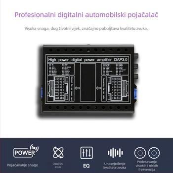 DSP auto pojačalo 4x60W, 12V, 92dB SNR za univerzalnu Android navigaciju