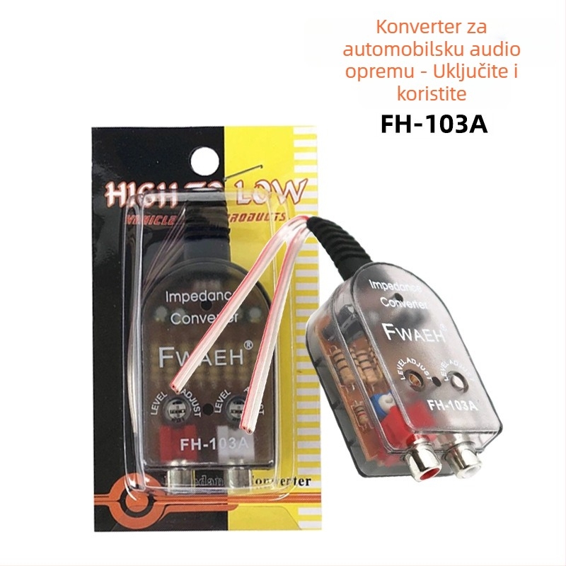 Automobilski audio konverter FH-103A, 12V, 50W, PVC kućište, težina 0,05 kg