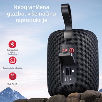 Vanjski prijenosni bežični Bluetooth zvučnik, vodootporna mrežasta rešetka, duboki bas, subwoofer, ritmično ambijentalno svjetlo, utor za karticu, TWS zvuk