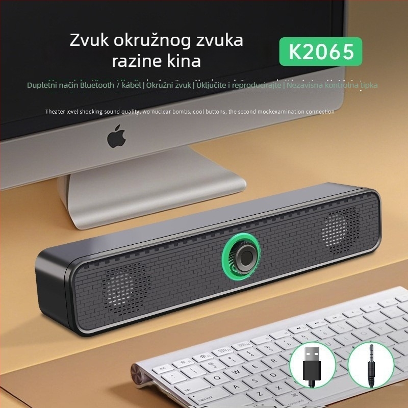 Računalni zvučnici USB, stolni, stereo 2.0, 3W, 40Hz–20kHz, 3,5 mm audio jack