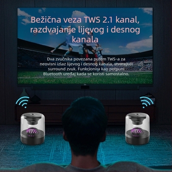 Bežični Bluetooth zvučnik s Hi‑Fi zvukom, Bluetooth 5.3, izlaz 3 W, raspon frekvencija 100 Hz–20 kHz, utor za karticu, ugrađena baterija 500–800 mAh