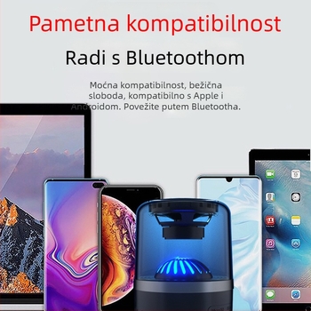 Bežični Bluetooth zvučnik s Hi‑Fi zvukom, Bluetooth 5.3, izlaz 3 W, raspon frekvencija 100 Hz–20 kHz, utor za karticu, ugrađena baterija 500–800 mAh
