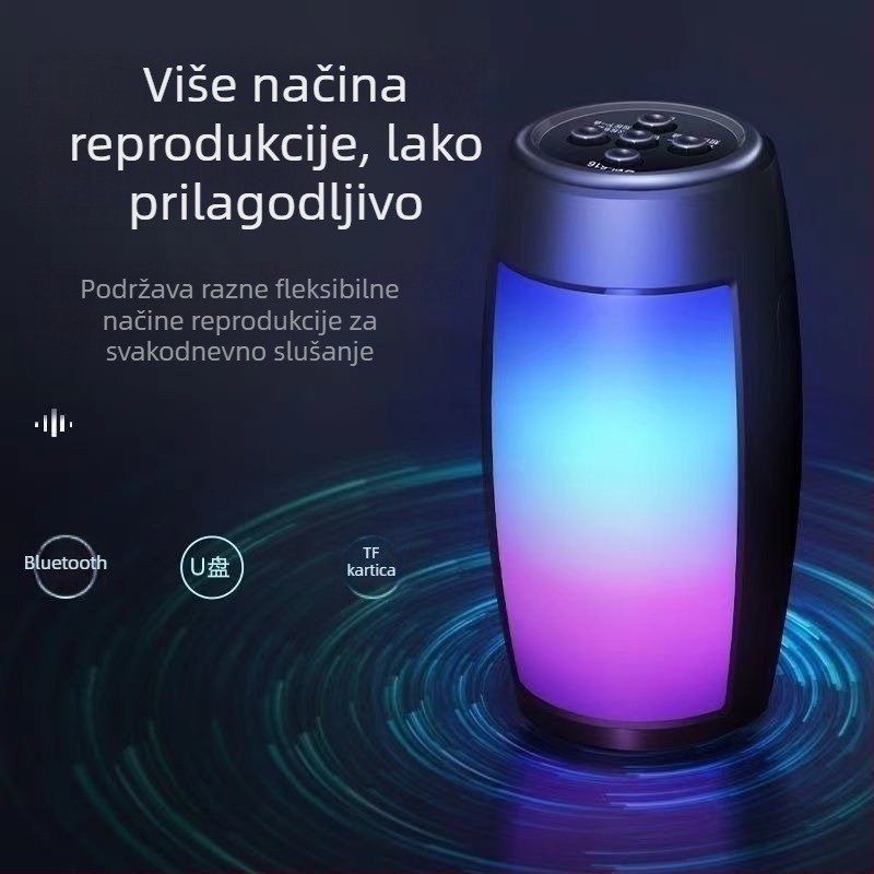 Bluetooth bežični zvučnik s USB i microSD karticom; IPX4 vodootporan; 40Hz-20kHz; SNR ≥100dB; ugrađena baterija 1200-2000mAh