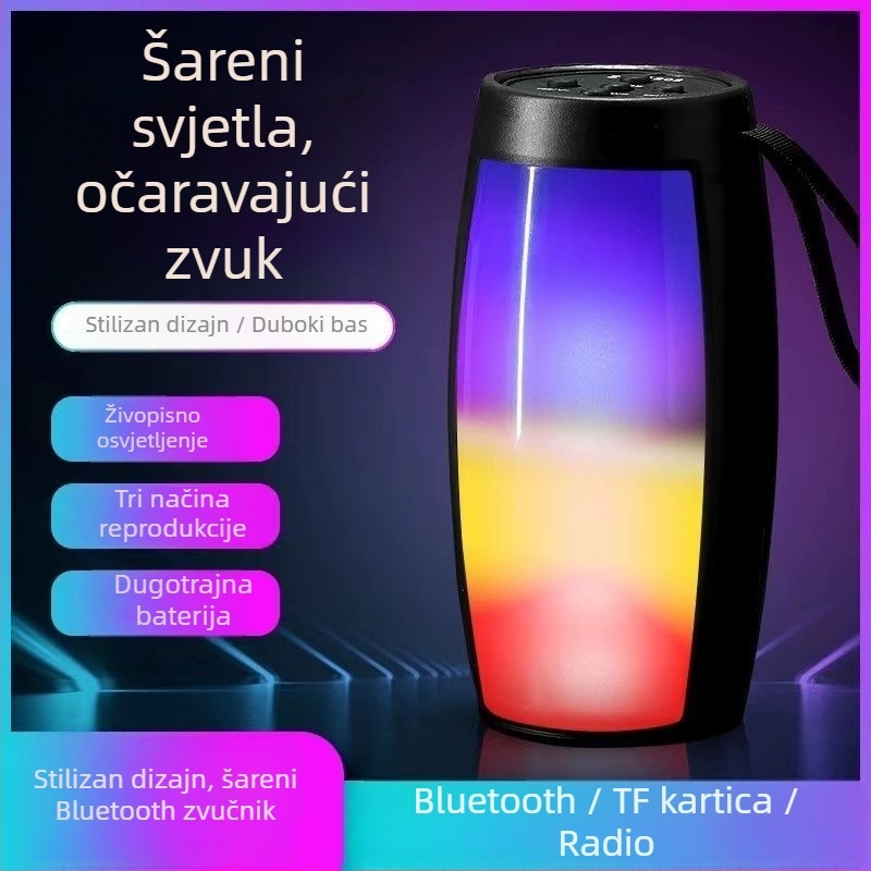 Bluetooth bežični zvučnik s USB i microSD karticom; IPX4 vodootporan; 40Hz-20kHz; SNR ≥100dB; ugrađena baterija 1200-2000mAh