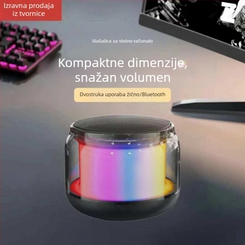 Bluetooth zvučnik s ambijentalnim svjetlom i inteligentnom kontrolom, stakleni bas zvučnik, opseg frekvencija 40 Hz–20 kHz, SNR ≥100 dB