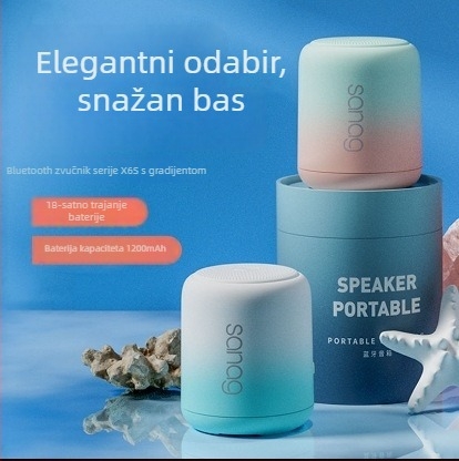 Senna X6S Bluetooth Prijenosni Zvučnik s Subwooferom – 8W, 100 Hz–20 kHz, SNR ≥95 dB, Napajanje Type-C, Aluminijsko kućište