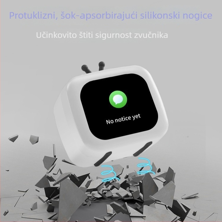 Bluetooth zvučnik sa zaslonom, prijenosni mini zvučnik s prikazom teksta pjesme i podrškom više jezika, Bluetooth 5.3, 100Hz-20kHz, SNR ≥70dB, ugrađena baterija 300-500mAh