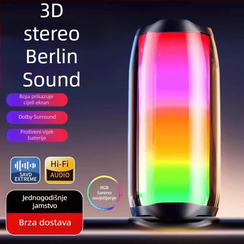Bluetooth zvučnik s Berlin Sound, bežični, staklena završna obrada, za kućnu i vanjsku upotrebu