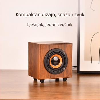 Drveni mini zvučnik, USB + 3,5 mm sučelje, izlazna snaga 3 W, frekvencijski raspon 50 Hz–20 kHz, 2 kanala