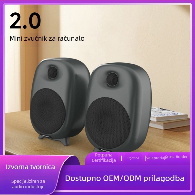 Stolni računarski zvučnici s subwooferom, Bluetooth 5.3, 60W, 4 zvučnika, 40 Hz–20 kHz, SNR ≥85 dB