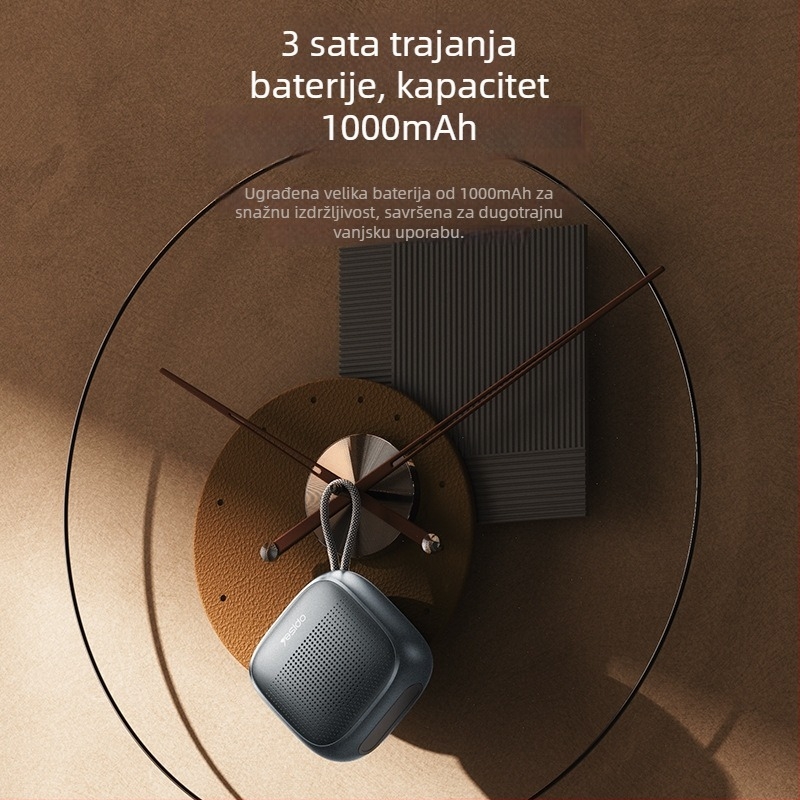 Yesido Bluetooth zvučnik s 52 mm drajverom, BT 5.3, frekvencijski odziv 60 Hz–15 kHz, IPX2, ugrađena baterija 1000–1200 mAh