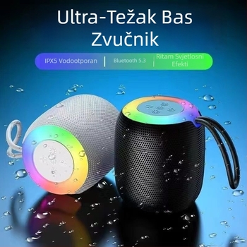 Bluetooth zvučnik mini prijenosni za vanjsku upotrebu (IPX5 vodootpornost, 5W izlaz, Bluetooth 5.1, ugrađena baterija, 100 Hz–20 kHz)