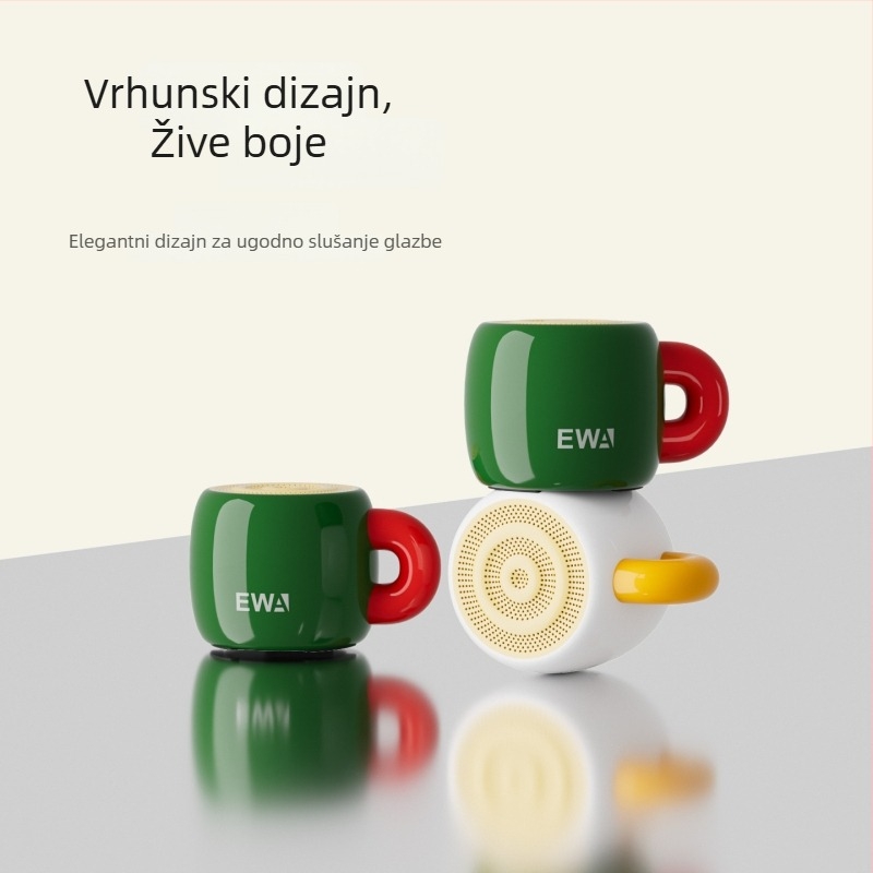 Bežični Bluetooth zvučnik za šalicu — keramička šalica, ugrađena baterija, 5W izlaz, Bluetooth 5.3, frekvencijski raspon 100Hz-18kHz