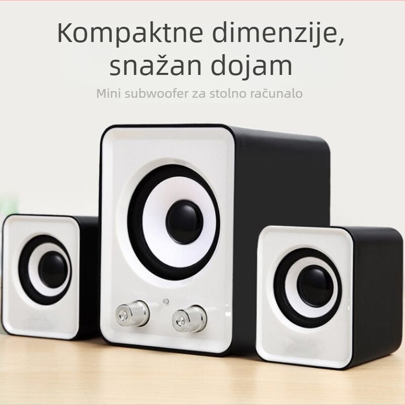 Jituo 202 USB 2.1 računala zvučnici s 3,5 mm audio priključkom – mini stolni sustav