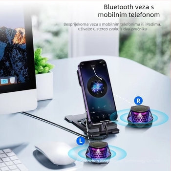 G300 Magnetski Bluetooth zvučnik s RGB osvjetljenjem, Bluetooth 5.3, 5W izlaz, Ugrađena baterija 300–500mAh, Frekvencijski domet 20Hz–20kHz, SNR ≥85dB