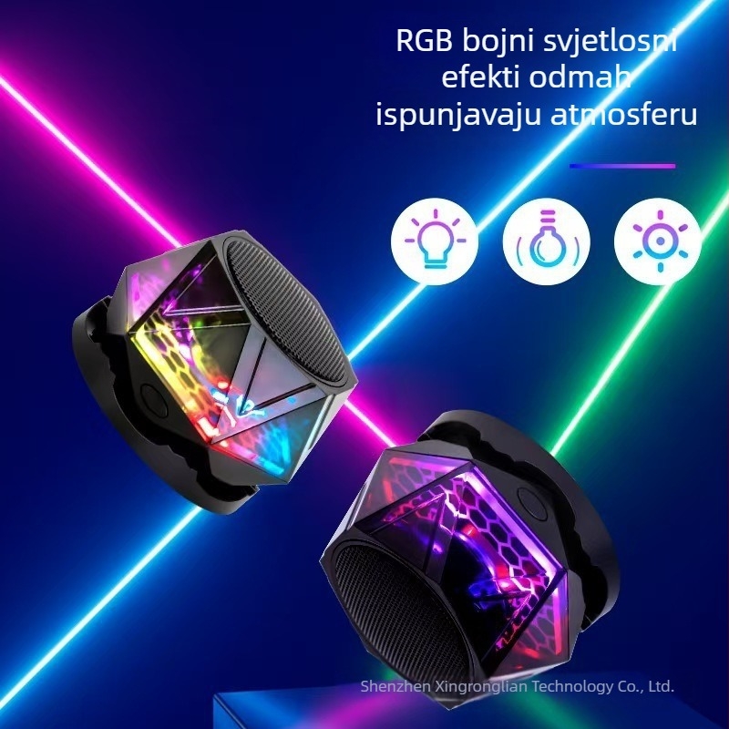 G300 Magnetski Bluetooth zvučnik s RGB osvjetljenjem, Bluetooth 5.3, 5W izlaz, Ugrađena baterija 300–500mAh, Frekvencijski domet 20Hz–20kHz, SNR ≥85dB