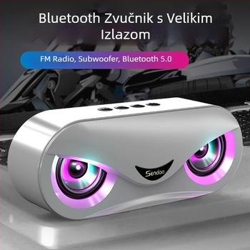 M6 Bluetooth zvučnik s LED osvjetljenjem, 10W, ugrađena baterija 2000–4000 mAh, Bluetooth 5.0, 100 Hz–20 kHz, 2 zvučnika, TF kartica i hands-free pozivi