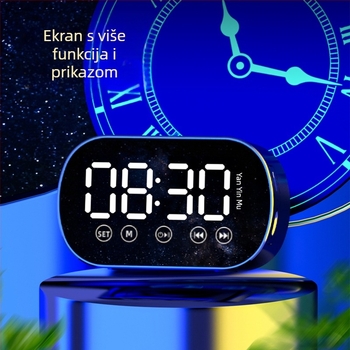 Bluetooth zvučnik s budilicom, ugrađena baterija 500-800 mAh, 10 W, frekvencijski raspon 30 Hz-15 kHz, SNR < 60 dB