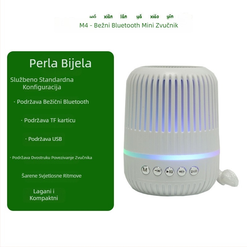 Bluetooth mini zvučnik s ugrađenom baterijom, 5W, Bluetooth 5.3, 117Hz-20kHz, SNR ≥75dB