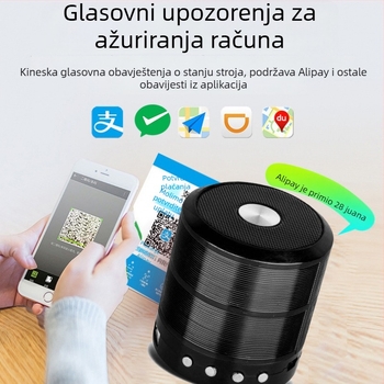 Metalni mini Bluetooth zvučnik s utorom za karticu | 3W | 100 Hz–20 kHz | IPX2 | Ugrađena baterija 300–500 mAh