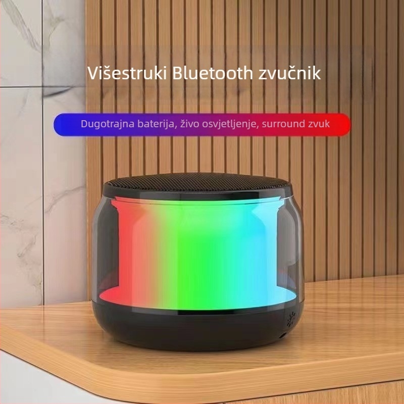 Prijenosni Bluetooth zvučnik s Bluetooth 5.0, izlaz 3W, frekvencijski raspon 100 Hz–20 kHz, SNR ≥75 dB, ugrađena baterija 300–500 mAh