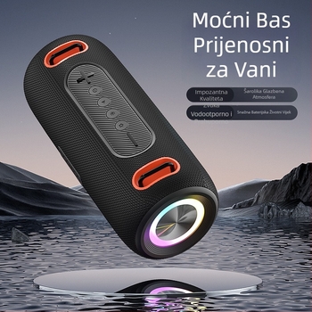 Vanjski visokoučinkoviti bežični Bluetooth zvučnik, IPX6 vodootporan, 30W, Bluetooth 5.1, 60Hz-15kHz, ugrađena baterija 2000-4000mAh
