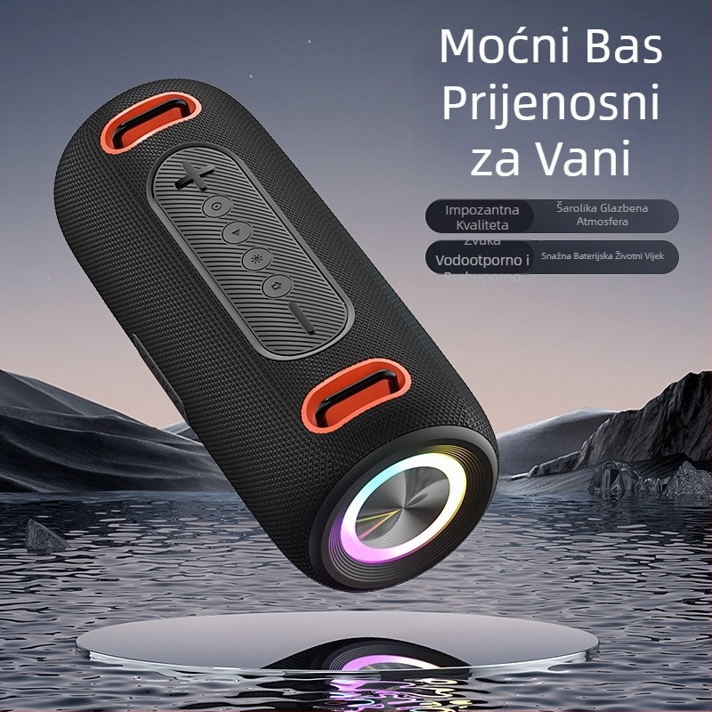 Vanjski visokoučinkoviti bežični Bluetooth zvučnik, IPX6 vodootporan, 30W, Bluetooth 5.1, 60Hz-15kHz, ugrađena baterija 2000-4000mAh