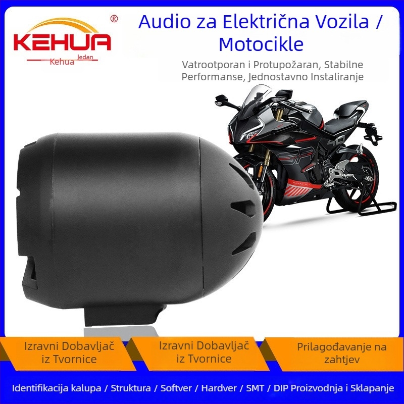 KH075 Bluetooth zvučnik za motocikl – ABS kućište, 12–150V, 12–18W, kompatibilan s motociklima i električnim vozilima