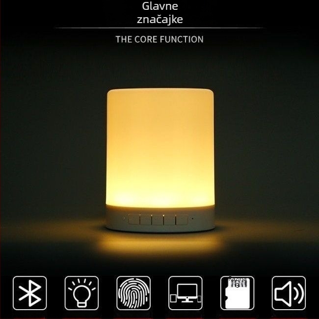 Mini Bluetooth zvučnik sa RGB noćnim svjetlom (3W izlazna snaga, Bluetooth 5.3, ugrađena baterija, 60Hz-15kHz, SNR ≥70dB)