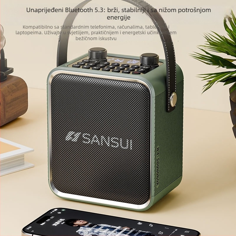 Prenosni karaoke Bluetooth zvučnik za vanjsku upotrebu, IPX7 vodootporan, ugrađena 6000mAh baterija, snaga 50W, Bluetooth 5.0