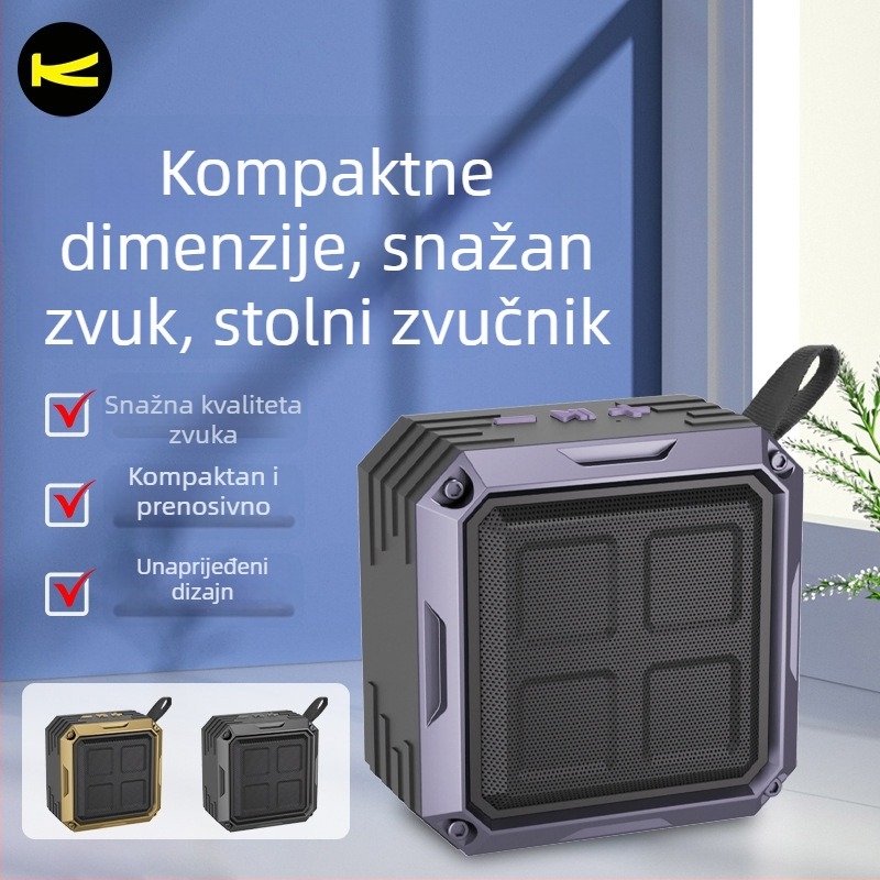 K7 bežični Bluetooth zvučnik za kućnu i vanjsku upotrebu — prijenosni, 5W, Bluetooth 5.3, 40Hz-20kHz, IPX2, domet 10 m