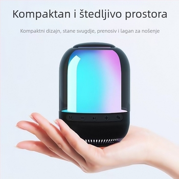 Bežični Bluetooth zvučnik s ambijentalnim osvjetljenjem za stolno računalo, 8W, BT 5.3, 20 Hz–20 kHz, ugrađena baterija 1200–2000 mAh